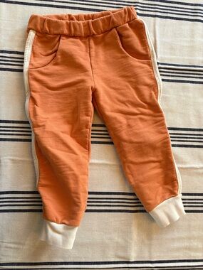 Winter Water Factory Orange Jogger Pants with Cream Trim